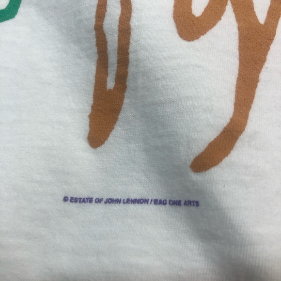 John Lennon Estate Art Tee double sided, large image on back Oneita Tag Cotton - Picture 9 of 16